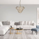 Aged Brass and Textured Glass Bouquet Style Large Chandelier - Blushlighting