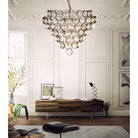 Aged Brass and Textured Glass Bouquet Style Large Chandelier - Blushlighting