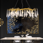 Agnes Aluminum Branch Crystal Chandelier For Dining Room - 39.37" LBlushlighting
