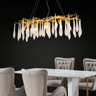 Agnes Aluminum Branch Crystal Chandelier For Dining Room - 39.37" LBlushlighting