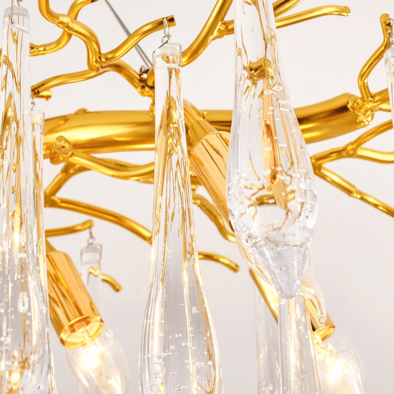 Agnes Aluminum Branch Crystal Chandelier For Dining Room - 39.37" LBlushlighting