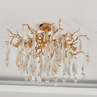 Agnes Brass Branch Crystal Ceiling Light - Ineffable Lighting