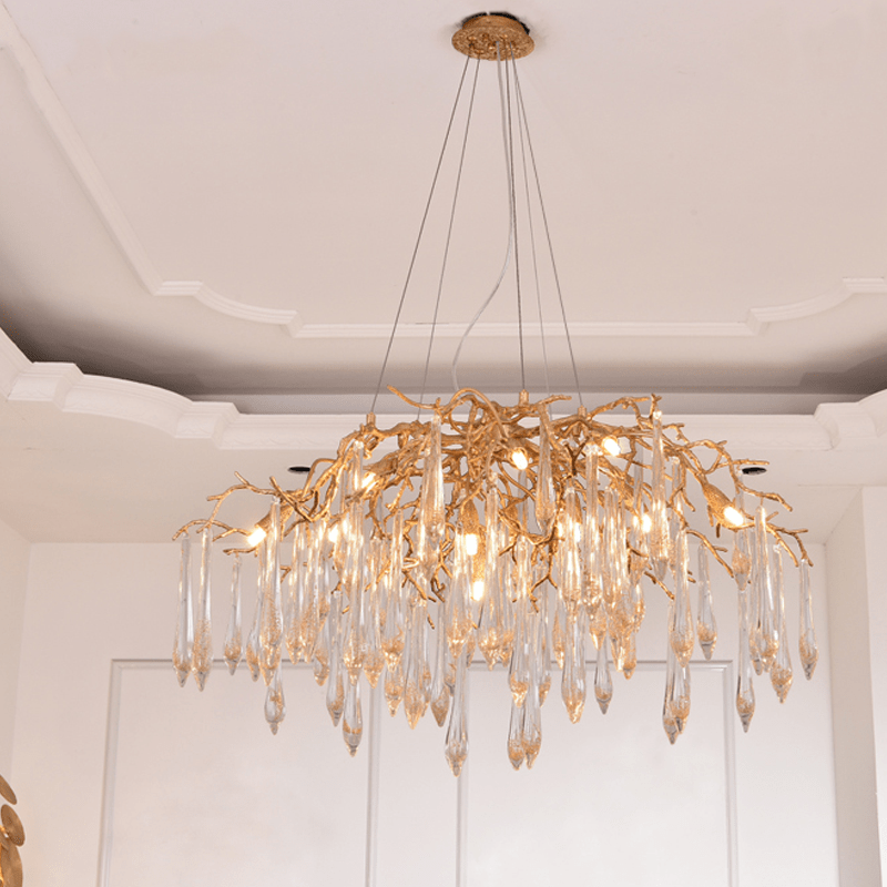 Agnes Brass Branch Crystal Chandelier - 41.34" LBlushlighting