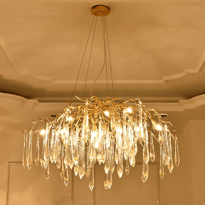 Agnes Brass Branch Crystal Chandelier - 41.34" LBlushlighting