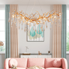 Agnes Brass Branch Crystal Chandelier For Dining Room - 39.37“ LBlushlighting