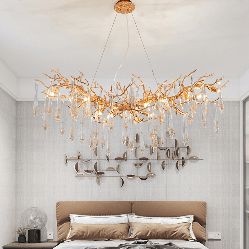 Agnes Brass Branch Crystal Chandelier For Dining Room - 47.24“ LBlushlighting