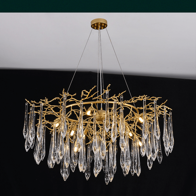 Agnes Round Branch Crystal Chandelier - 39.37" diamBlushlighting