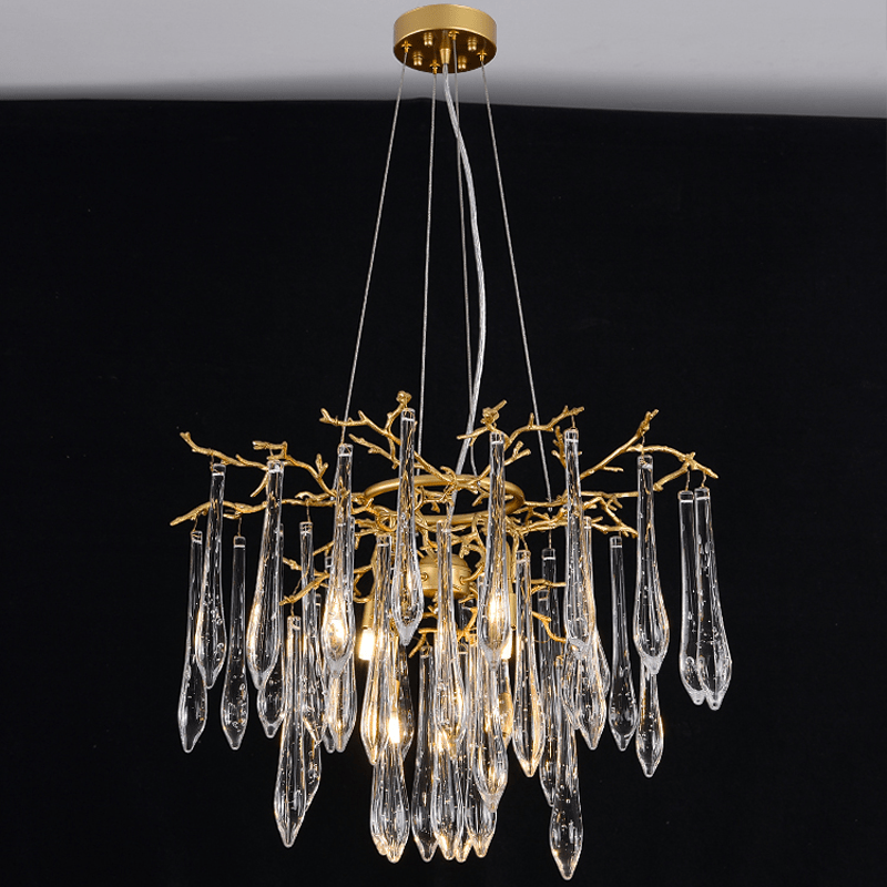 Agnes Round Branch Crystal Chandelier - 23.62" diamBlushlighting