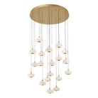 Alabaster 19 Lights Round LED Chandelier - Antique BrassBlushlighting