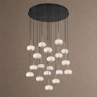 Alabaster 19 Lights Round LED Chandelier - Matte BlackBlushlighting