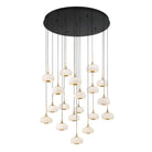 Alabaster 19 Lights Round LED Chandelier - Matte BlackBlushlighting