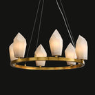 Alabaster 23" 6-Light Modern Gold Chandelier with Adjustable Height