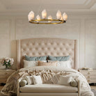 Alabaster 31.5" 8 - Light Round Gold Chandelier with Adjustable Height - D31.5''Blushlighting