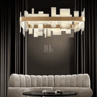 Alabaster Acropolis LED Square Chandelier - 19.7"WBlushlighting