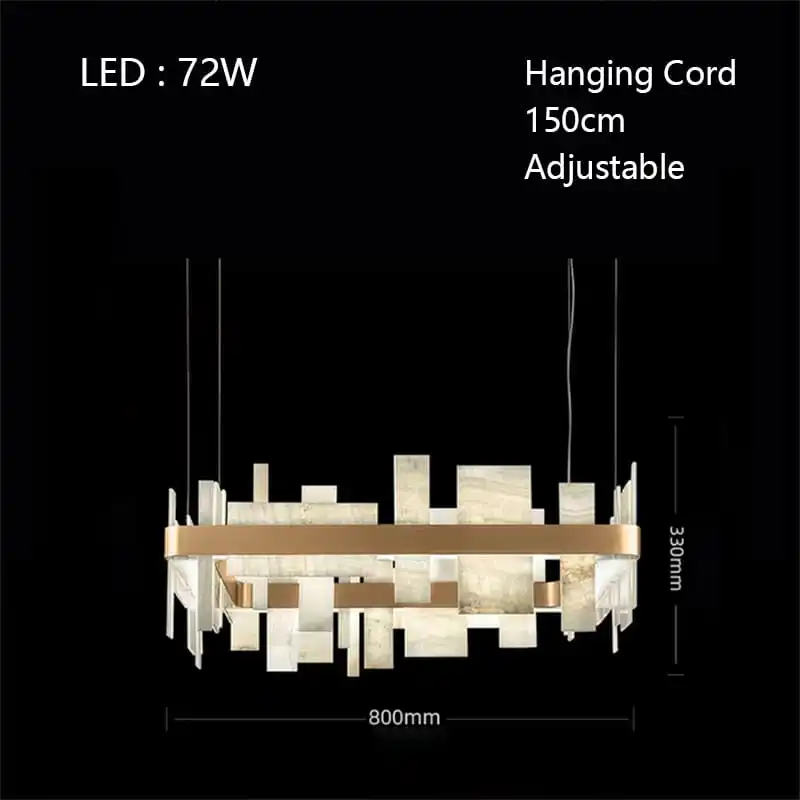 Alabaster Acropolis LED Square Chandelier - 19.7"WBlushlighting