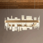 Alabaster Acropolis LED Square Chandelier - 19.7"WBlushlighting