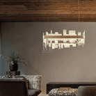 Alabaster Acropolis LED Square Chandelier - 19.7"WBlushlighting