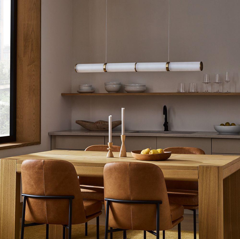 Alabaster Anne Art Linear Chandelier-Blushlighting