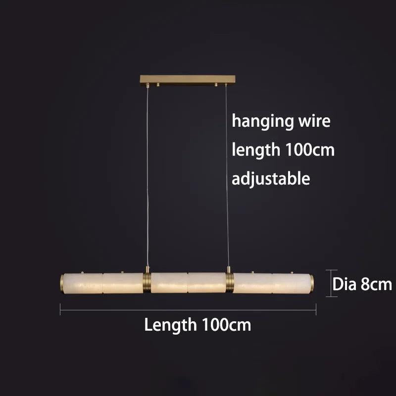 Alabaster Anne Art Linear Chandelier-Blushlighting