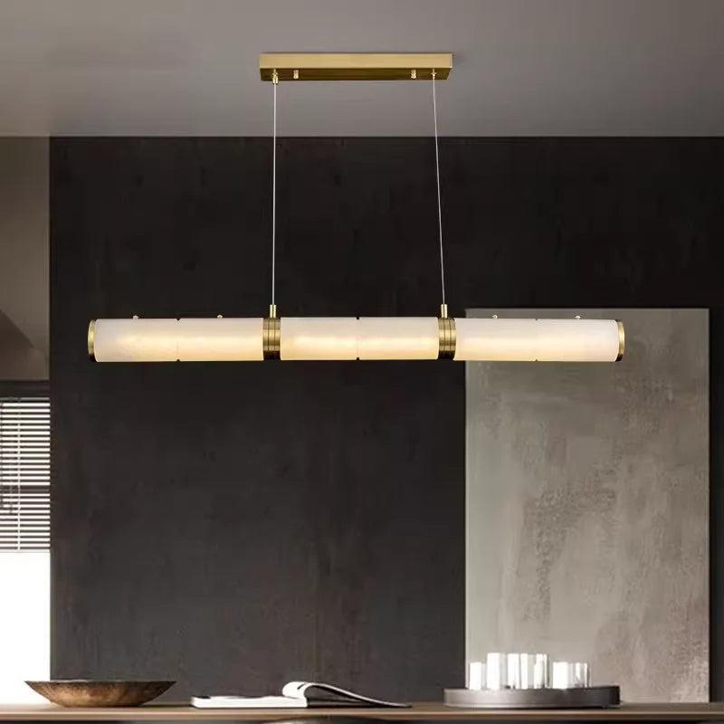Alabaster Anne Art Linear Chandelier-Blushlighting