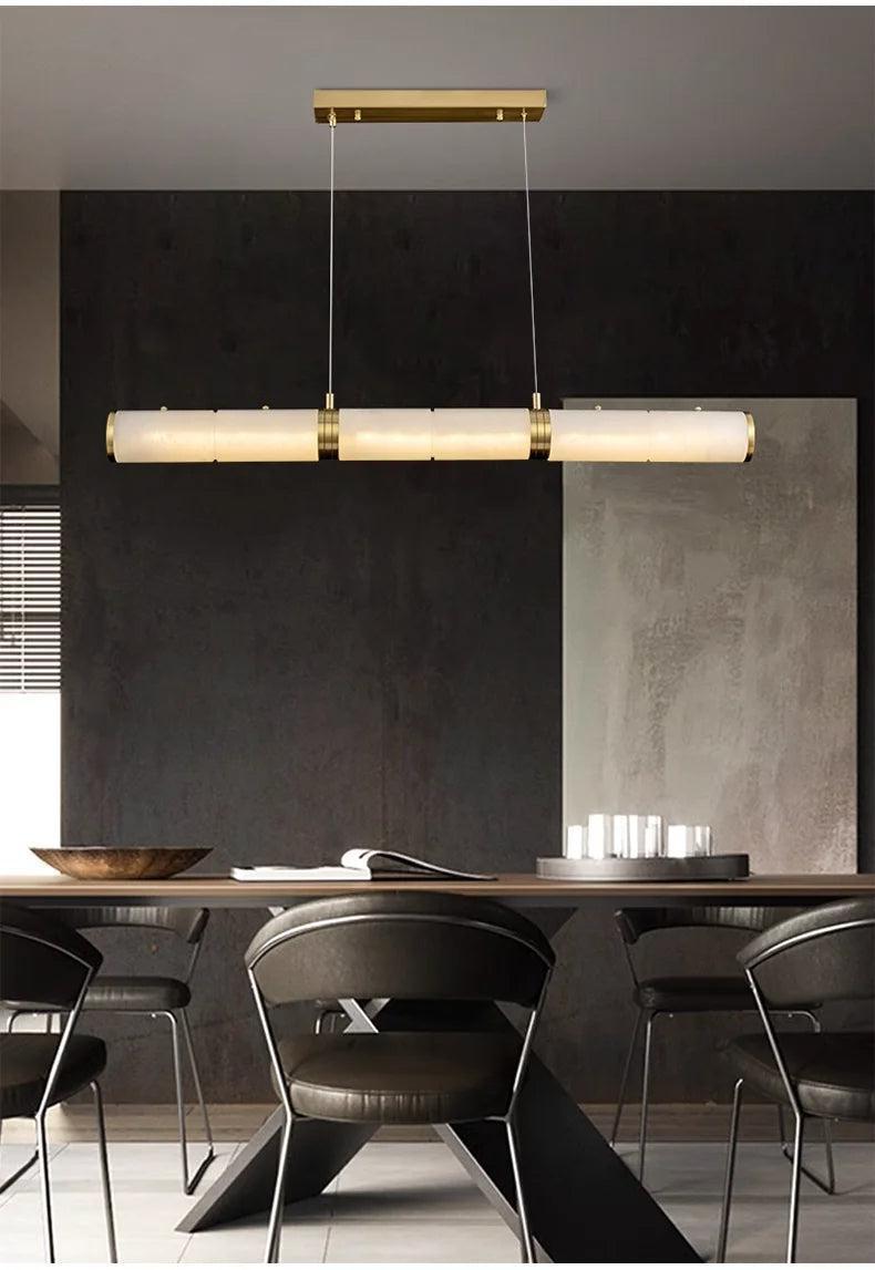 Alabaster Anne Art Linear Chandelier-Blushlighting