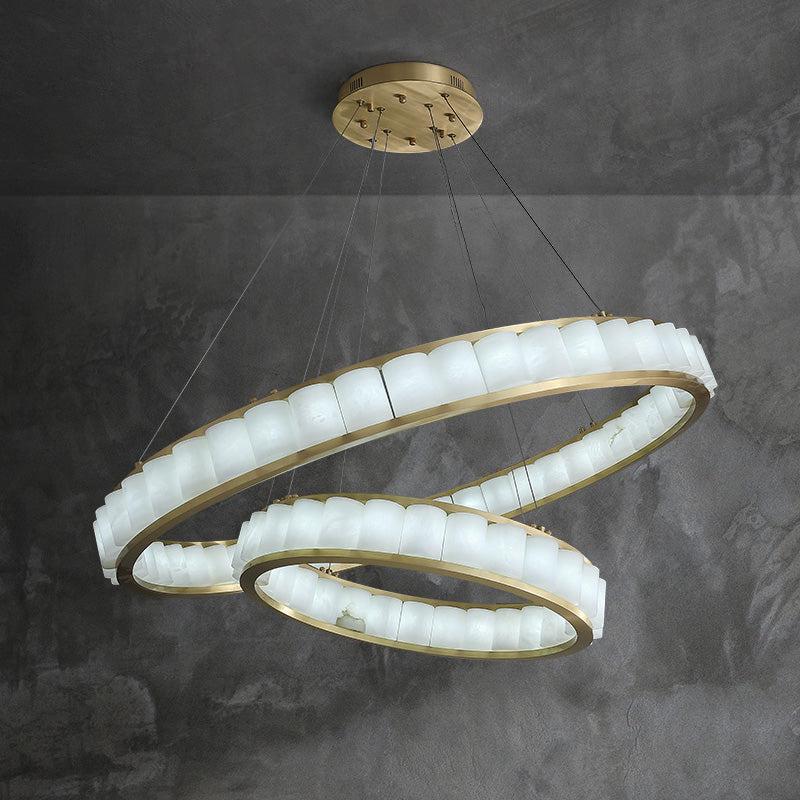 Alabaster Anne Circle Round Chandeliers-23.6" D+40.2" D-Blushlighting
