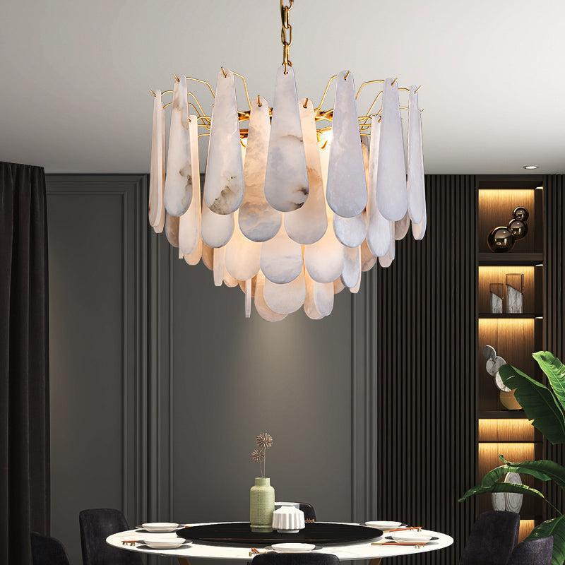 Alabaster Anne Foyer Art Chandelier-Blushlighting