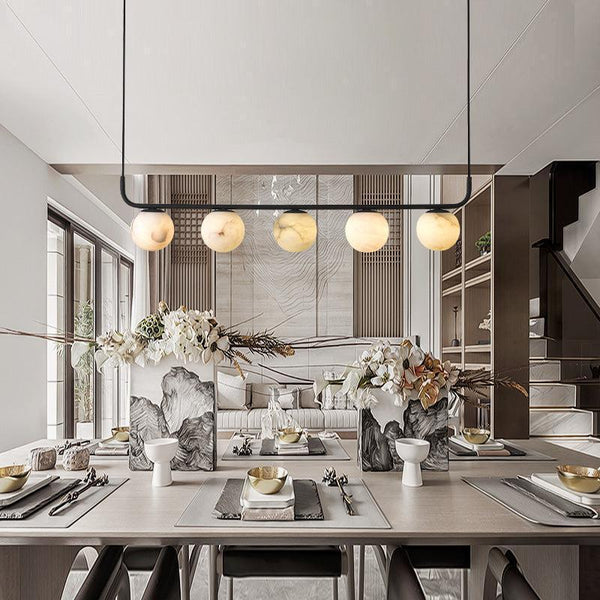 Alabaster Anne Island Chandelier 5 Lights - Blushlighting