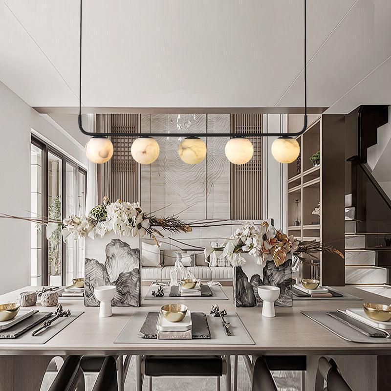 Alabaster Anne Island Chandelier 5 Lights - Blushlighting