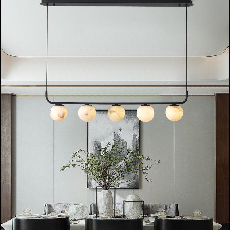 Alabaster Anne Island Chandelier 5 Lights - Blushlighting