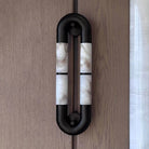 Alabaster Banded KoKo Sconce - L 15cm x W 8cm x H 54cm / L 5.9″ x W 3.1″ x H 21.3″Black & WhiteBlushlighting