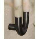 Alabaster Banded KoKo Sconce - L 15cm x W 8cm x H 54cm / L 5.9″ x W 3.1″ x H 21.3″Black & WhiteBlushlighting