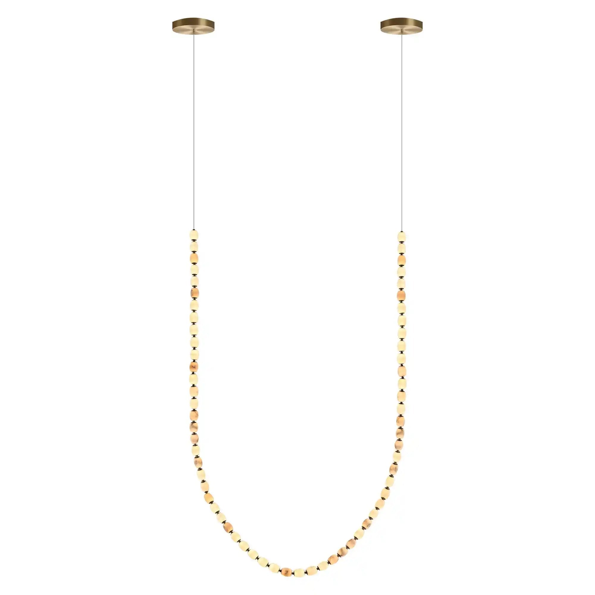 Alabaster Bead LED Pendant Light - L360 × W75 × S100 mm — 4 alabaster beadsBlushlighting