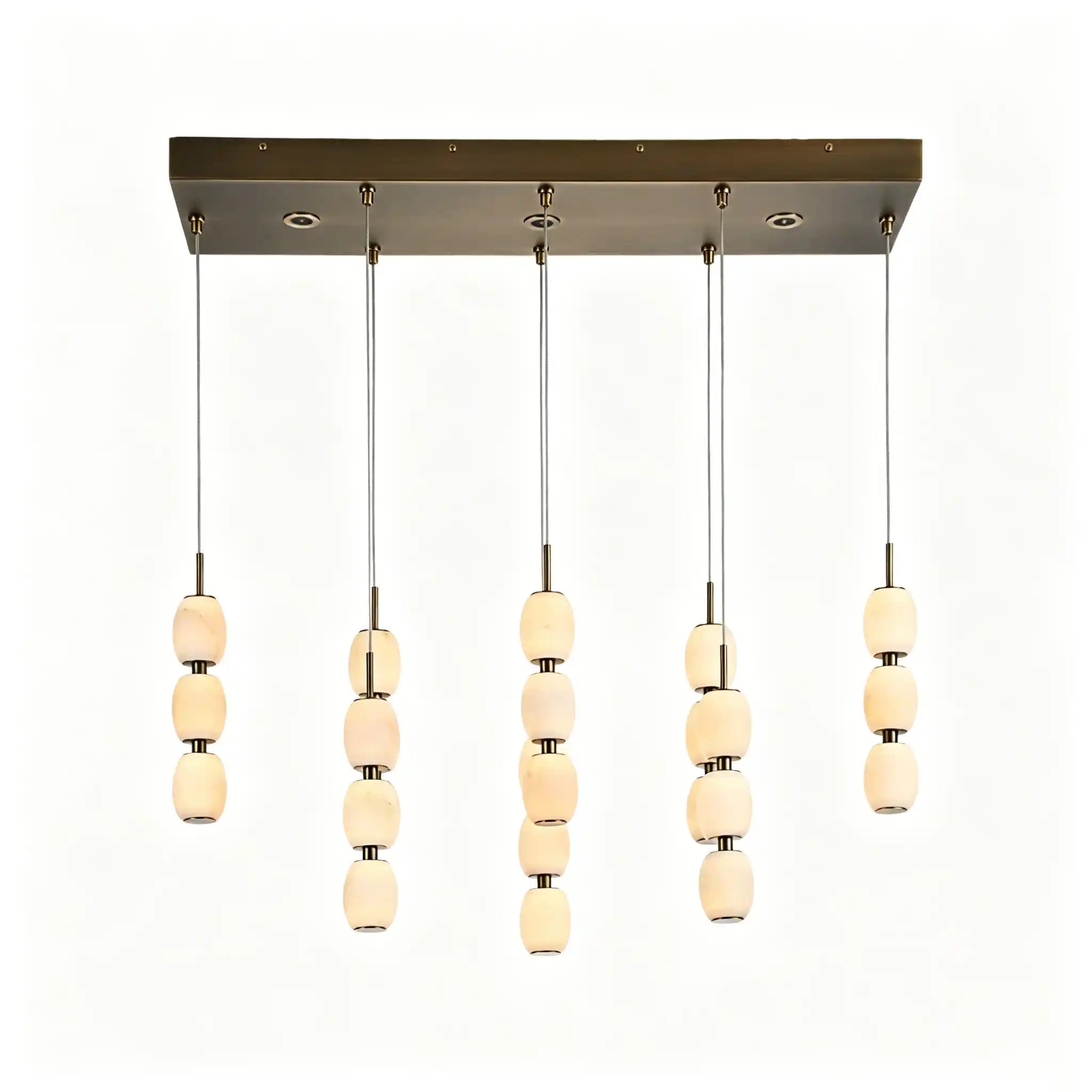 Alabaster Bead LED Pendant Light - L360 × W75 × S100 mm — 4 alabaster beadsBlushlighting