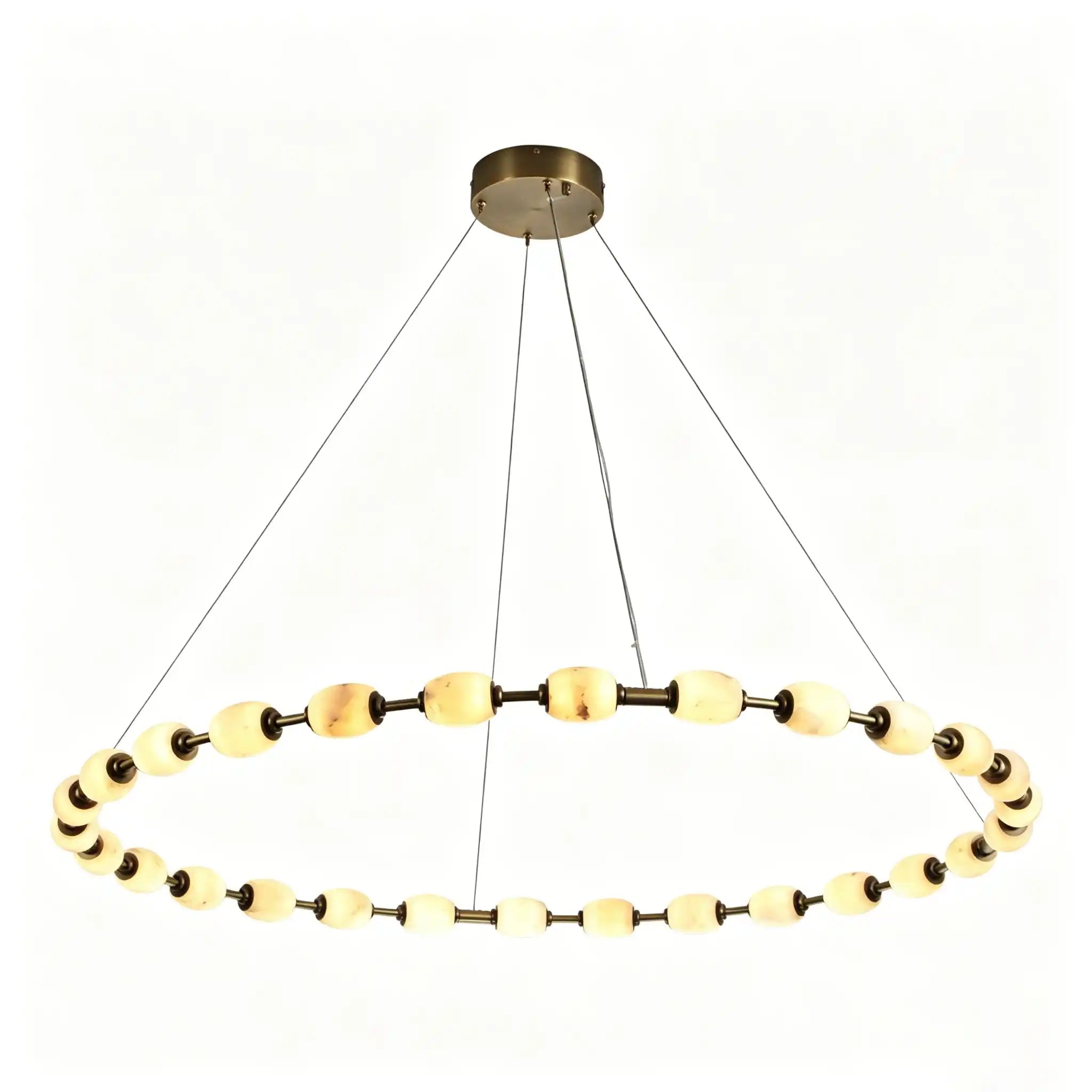 Alabaster Bead LED Pendant Light - L360 × W75 × S100 mm — 4 alabaster beadsBlushlighting