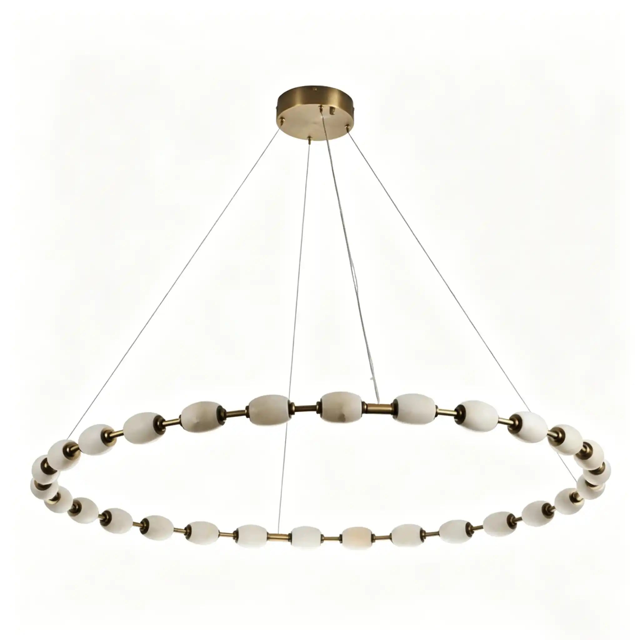 Alabaster Bead LED Pendant Light - L360 × W75 × S100 mm — 4 alabaster beadsBlushlighting