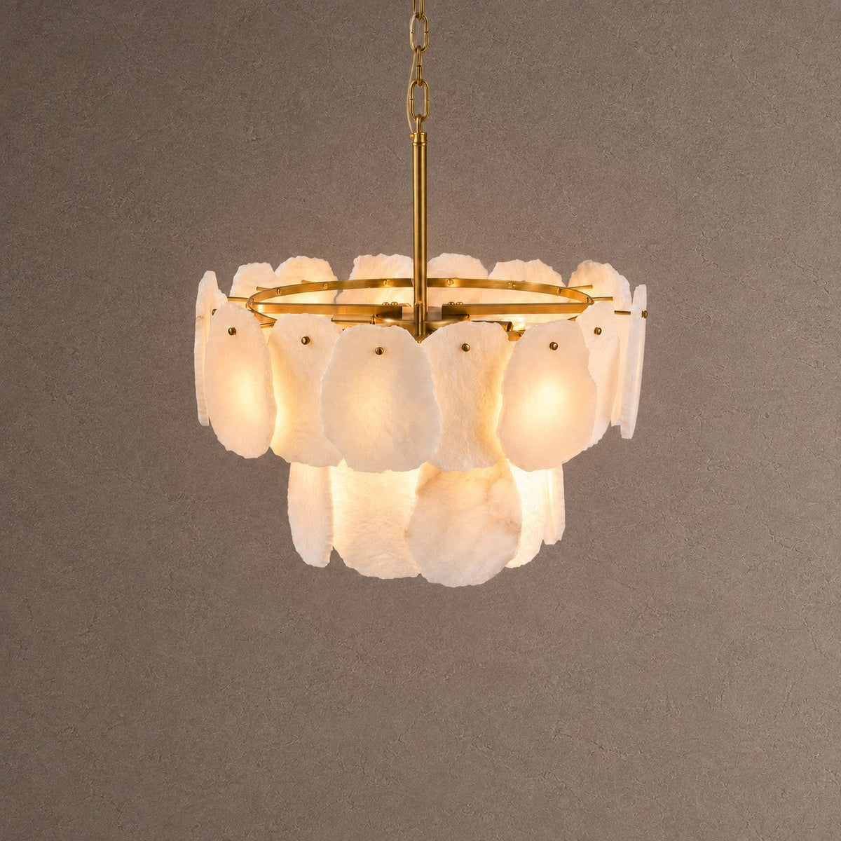Alabaster Block Round Pendant D600 - Copper - Blushlighting