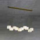 Alabaster Box Linear Chandelier-10 heads L 47.2" x W 4.7"x H 78.7" / L 120cm x W 12cm x H 200cm-White-Blushlighting