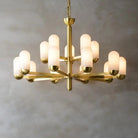 Alabaster Brass Chandelier Living Dining Lighting - 15 LightsBlushlighting