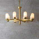 Alabaster Brass Chandelier Living Dining Lighting - 8 LightsBlushlighting
