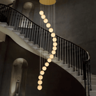Alabaster Brass Modern Globe Spiral Chandelier - Blushlighting