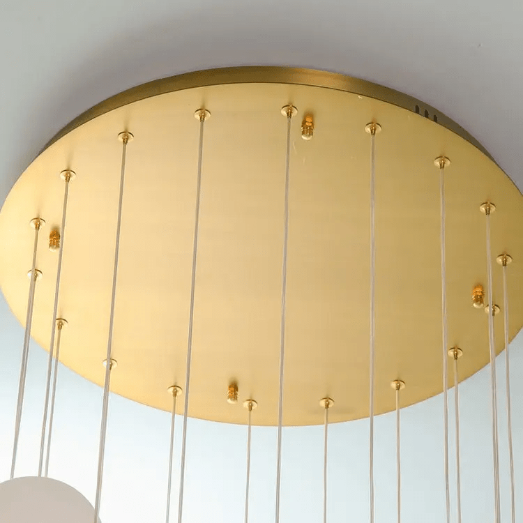 Alabaster Brass Modern Globe Spiral Chandelier - Blushlighting