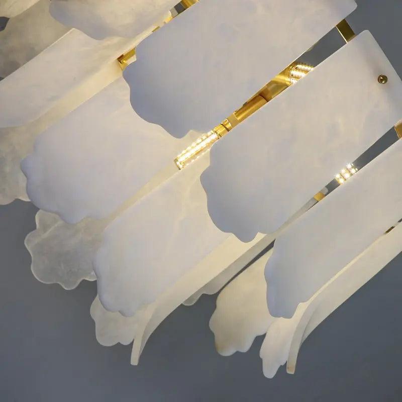 Alabaster Brass Multi-Layer Chandelier Lamp-Blushlighting