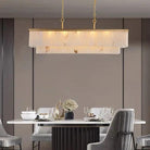 Alabaster Brass Rectangular Chandelier - Blushlighting