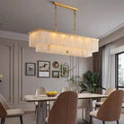 Alabaster Brass Rectangular Chandelier - Blushlighting