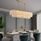 Alabaster Brass Rectangular Chandelier - Blushlighting