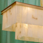 Alabaster Brass Rectangular Chandelier - Blushlighting