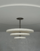 Alabaster Bronze & White LED Chandelier – Elegant 33‑Inch - Blushlighting