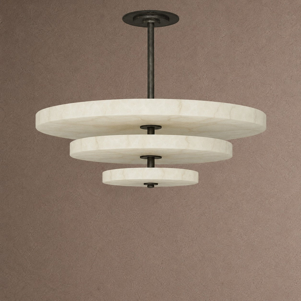 Alabaster Bronze & White LED Chandelier – Elegant 33‑Inch - Blushlighting