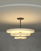 Alabaster Bronze & White LED Chandelier – Elegant 33‑Inch - Blushlighting